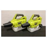 (2) Ryobi 18v Foggers P2805VNM