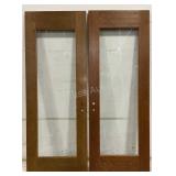 (2) Wooden Doors with Glass Panel