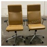 (2) Green Guard Rolling Office Chairs