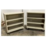 (2) Rolling Book Carts
