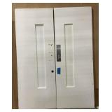 (2) Wooden Doors w/ Glass Panel