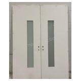 (2) Wooden Doors w/ Glass Panel
