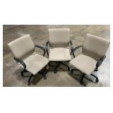 (3) Steel Case Rolling Armchairs