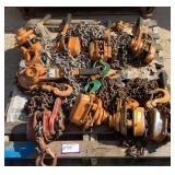 (9) Harrington 3 Ton Ratchet Lever Hoists