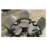 (3) Steelcase Rolling Office Chairs