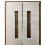 (2) Wooden Doors w/ Glass Panel