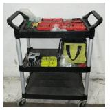 Rolling Cart & Assorted Tools