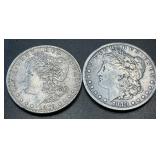 (2) 1879 .7734oz Silver Morgan Dollars