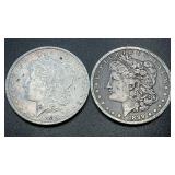 1885 & 1889 .7734oz Silver Morgan Dollars
