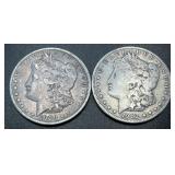 1900 & 1902 .7734oz Silver Morgan Dollars