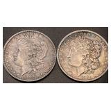 1882 & 1890 .7734oz Silver Morgan Dollars