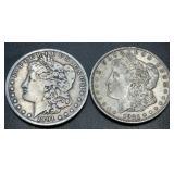 1891 & 1921 .7734oz Silver Morgan Dollars