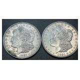 (2) 1921 .7734oz Silver Morgan Dollars
