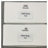 (40) Rnds Reloaded 7MM Mag 160