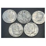 (5) .3617 Troy Oz Silver Coins