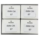 (80) Rnds Reloaded 6MM CM Ammo