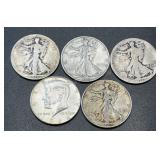 (5) .3617 Troy Oz Silver Coins