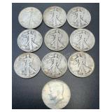 (10) .3617 Troy Oz Silver Coins