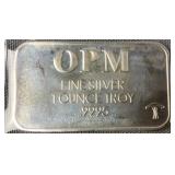 OPM .9995 Fine Silver Bar USA 1 Troy Ounce