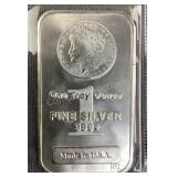 1 Troy Ounce 999+ Fine Silver Bar USA