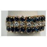 $2,100 Sapphire/Diamond 14k Yellow Gold Ring