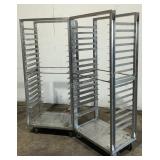(2) Rolling Aluminum Pan Racks
