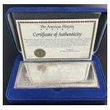 (1) 2002 $100 Benjamin Franklin 4oz Silver Bar