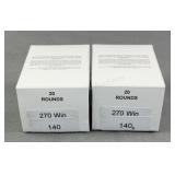 (40) Rnds Reloaded 270 Winchester 140g