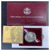(1) Thomas Jefferson 250th Anniversary Silver Doll