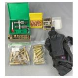 Assorted Reloading Supplies&Shoulder Holster