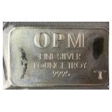 OPM .9995 Fine Silver Bar USA 1 Troy Ounce