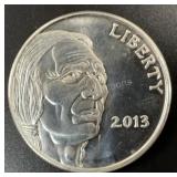 (1) 2013 Indian Head Buffalo Silver Round 1oz