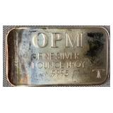 OPM .9995 Fine Silver Bar USA 1 Troy Ounce