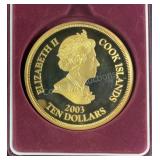 (1) 2003 Cook Islands Ten Dollar Coin