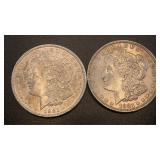 (2) 1921 .7734oz Silver Morgan Dollars