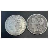 (2) 1882 .7734oz Silver Morgan Dollars
