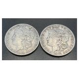 (2) 1901 .7734oz Silver Morgan Dollars