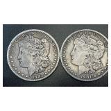 1882 & 1901 .7734oz Silver Morgan Dollars