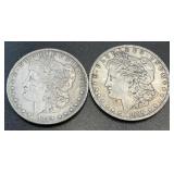 (2) 1889 .7734oz Silver Morgan Dollars