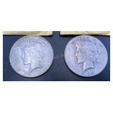 (2) 1922 .7734oz Silver Peace Dollars