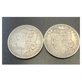 (2) 1891 .7734oz Silver Morgan Dollars
