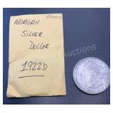 1921 & 1922 .7734oz Silver Morgan & Peace Dollars