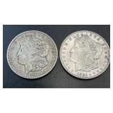 (2) 1921 .7734oz Silver Morgan Dollars