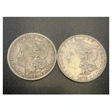 (2) 1879 .7734oz Silver Morgan Dollars
