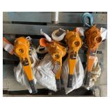 (4) Harrington 3 Ton ratchet Lever Hoists