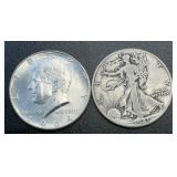 (2) .3617 Troy Oz Silver Coins