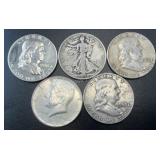 (5) .3617 Troy Oz Silver Coins