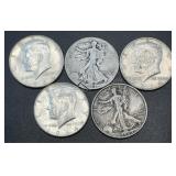 (5) .3617 Troy Oz Silver Coins