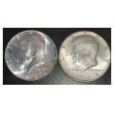 (2) .3617 Troy Oz Silver Coins