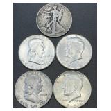 (5) .3617 Troy Oz Silver Coins